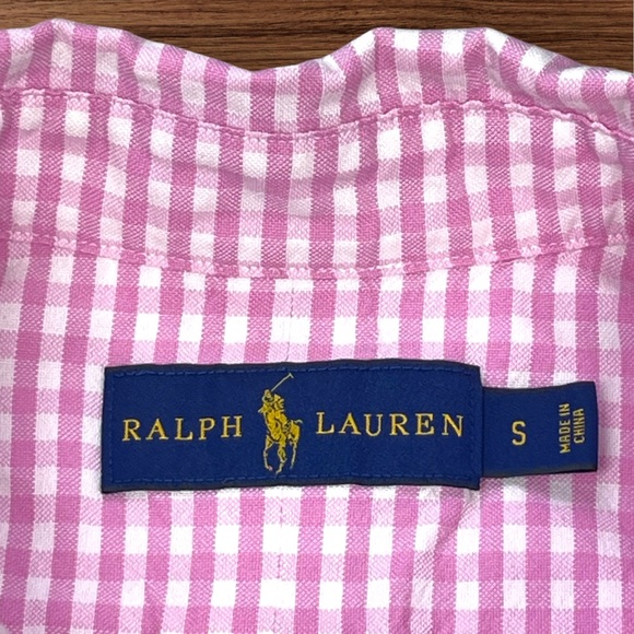 Ralph Lauren Men’s Pink White Check Pattern Long Sleeve Dress Shirt. Small. - Picture 4 of 11